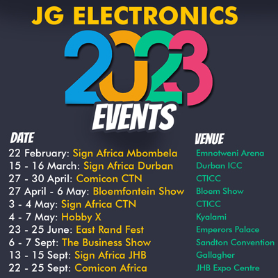 JG Electronics Events for 2023
